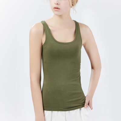 

Canvaus Summer New Women Solid Color Sexy Slim Bottoming Vest Cotton Camisole Tanks Tops