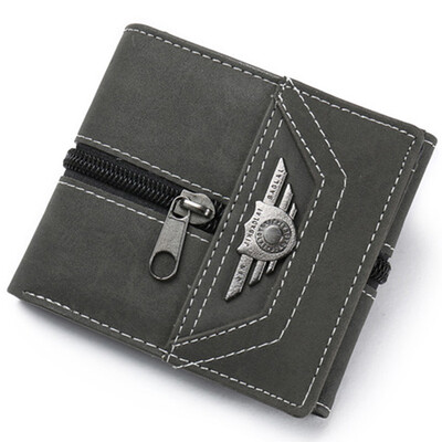 

Mens 3 Fold Coin Bags With Zipper Personalized Student Wallet