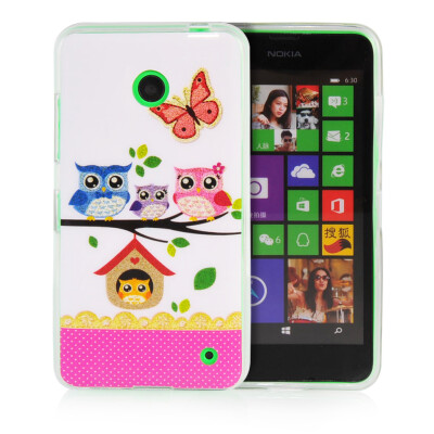 

MOONCASE Cute Owl Soft Flexible Silicone Gel TPU Skin Shell Back ЧЕХОЛ ДЛЯ Nokia lumia 630