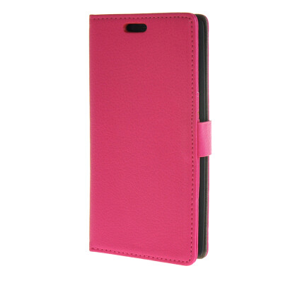 

MOONCASE Litch Skin Leather Flip Wallet Card Slot Stand Back Case Cover for LG G4 Hot pink