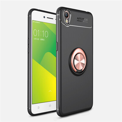 

OPPO A37 Luxury Metal Ring Magnetic Bracket Shockproof Cooling TPU Phone Case