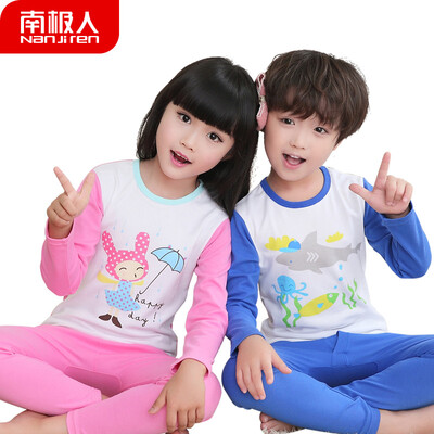 

Antarctic childrens underwear autumn clothes long pants mens cotton womens thin section thermal underwear set childrens baby bottoming cotton sweater N126T81722 girls rose red 120