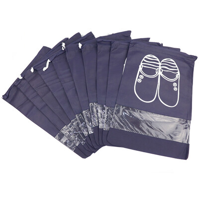 

Nolansendi NOLANSEND travel shoe bag storage bag non-woven shoe storage bag 10 piece set 4432cm Drawstring bag bundle pocket multi-function storage bag NL8013 Navy