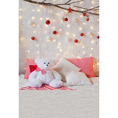

Red Lanterns Christmas Photo Backdrop 57FT Vinyl Fabric Cloth Digital Printing Photo Background S-3250