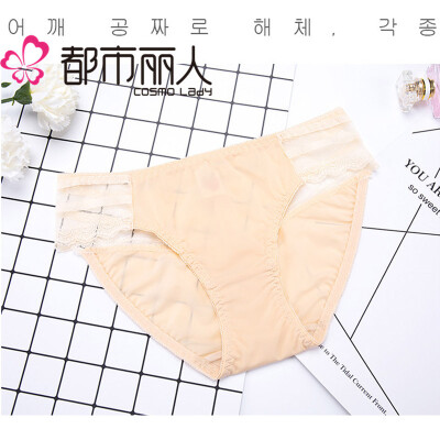 

Cosmo Lady panties feminine lace low waist hips slim ladies triangle underwear 2K6345 skin tone