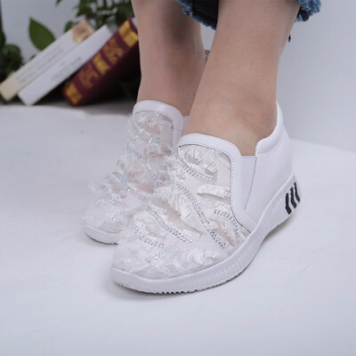

SHUANGFENG Women Loafers Shoes 2018 Spring New Fashion Slip on Genuine Leather Shoes Woman Fashion Crystal Wedges Casual Shoes