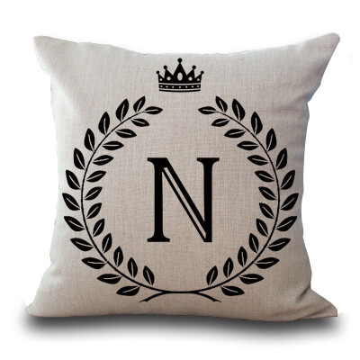 

Cntomlv 1Pcs Crown Letter 4545cm Cotton Linen Throw Pillow Cushion Cover Car Home Decoration Sofa Decor Decorative Pillowcase