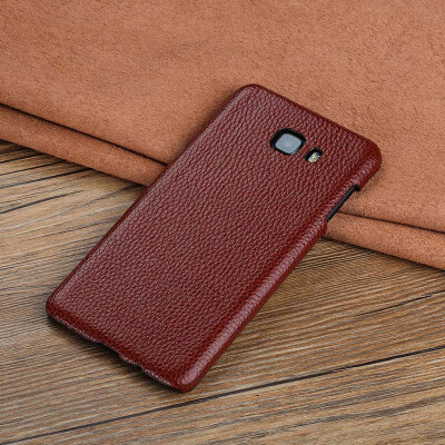 

Genuine Leather Phone Case For Samsung C9 Pro Case Litchi Texture Back Cover For S7 S8 Plus Case