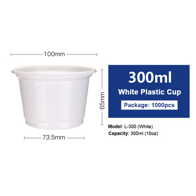 

OTOR Ice Cream Bowl Disposable Plastic Cup Bowl with Lid Take Away Food Container for Dessert Fast food Bento Soup 300ml250ml