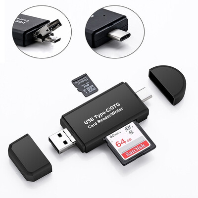 

Kuman 20 OTG Card Reader USB MicroUSB TypeC Interface with Micro SD TF SD Card Slot Y209 Flash Memory Card Reader for Phone