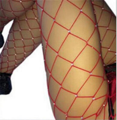 

Женщины Кристалл Rhinestone Fishnet Эластичные чулки Big Fish Net Колготки Колготки