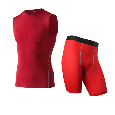 

Running Set Quick Dry Vest Gym Sport Suit T-Shirt&Shorts Sportswear Men