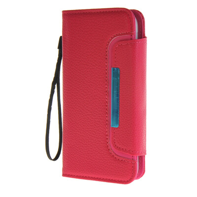 

MOONCASE Wrist Strap Multi Purpose Flip Leather Wallet Card Pouch Back чехол для Samsung Galaxy S6 Hotpink