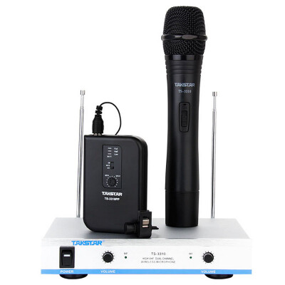 

Victory TAKSTAR TS-3310HP a drag two wireless microphone hand lapel conference performance teaching dedicated wireless microphone black