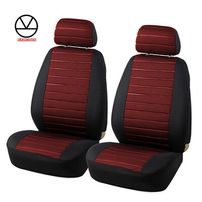 

KAWOSEN 2PCS Car Seat Covers 5MM Foam Airbag Compatible 2018 New arrival Universal Fit Most Vans Minibus Separated Car Seat