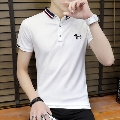 

DaMaiZhang New Fashion Brand Men Polo Shirt Solid Short Sleeve Slim Fit Polo Mens Shirts Casual Business Tshirt Elastic Top Tee
