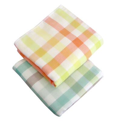 

Montagut towel home textile gauze square towel 2 cotton soft absorbent green yellow 85g strip 3475cm