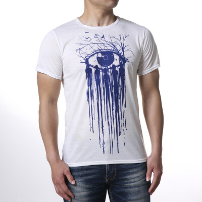 

Hip Hop Mens Crew-Neck Big Eye Print T-Shirt