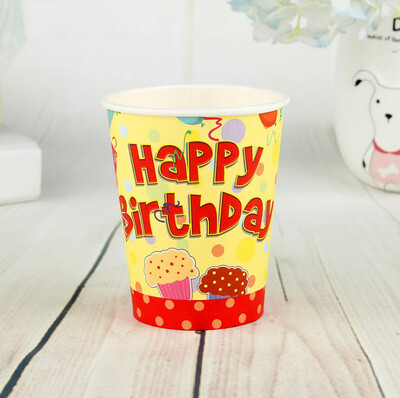 

FANLUS Creative Princess Friendship Birthday Party Paper Cups Disposable Tableware 6pcs Multi Color Party Supplies