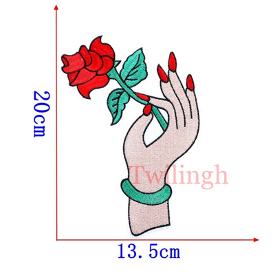 

1Pcs Gesture Hand Patches Iron On Embroidered Patch Applique Sewing Fabric Repair Clothes Patch Stickers Garment DIY Accessories