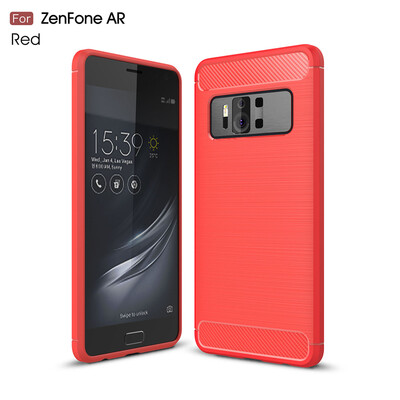 

Goowiiz Phone Case For ASUS ZenFone AR ZS571KL Fashion Slim Carbon Fiber TPU Soft Silicone Prevent falling