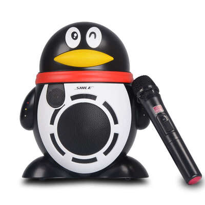 

Lion Dance SHILE Square Dance Audio Subwoofer Outdoor Mobile Battery Rod Sound Penguin Doll Black Radio Function