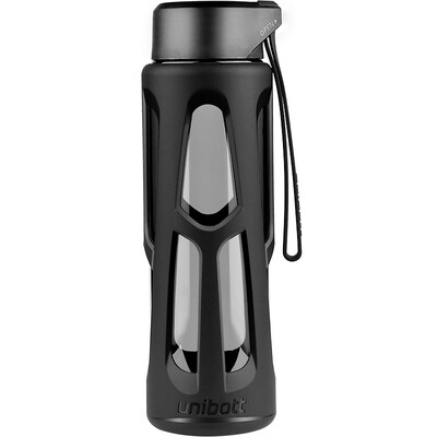

Unibott US imports Tritan material portable sports water bottle leakproof plastic outdoor travel cup SA519B beautiful black 500ml