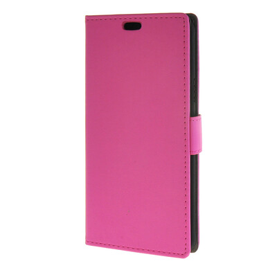 

MOONCASE Classical Multi Colored Leather Wallet Flip Card Slot Bracket Back Case Cover for Samsung Galaxy A8 Hotpink