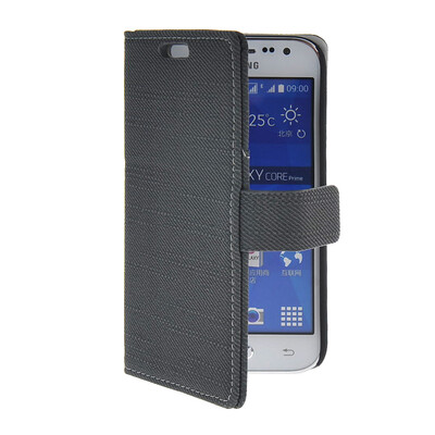 

MOONCASE кожи высокого качества Сторона Флип кошелек карта с Kickstand чехол для Samsung Galaxy Core Prime G3608 Черный