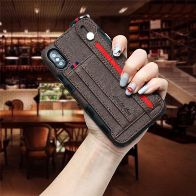 

SHS Phone Case For Iphone 6 Plus6s Plus7 Plus8 Plus Fashion Canvas Card slot Hanging rope Multifunction wallet