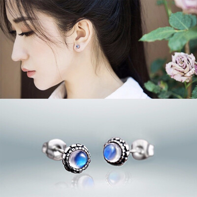 

Silverstone Bay Small Bud Moonstone Earrings Natural Fresh S925 a Sterling Silver Jewelry Silver Female Personality Ear