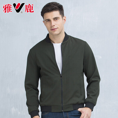 

Yalu jacket male 2018 autumn new mens thin section collar collar business casual clothes mens clothing 18582002 Navy 175