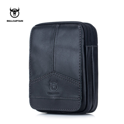 

BULL CAPTAIN Men Waist packs Genuine Leather Vintage Travel Cell Phone Bag Waist Bag Small Waist bags fanny pack belt bag