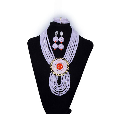 

Unique Yellow Layered Crystal Beads Necklace Dubai Flower Jewelry African Wedding Beads For Women Nigerian Bridal Jewelry Set