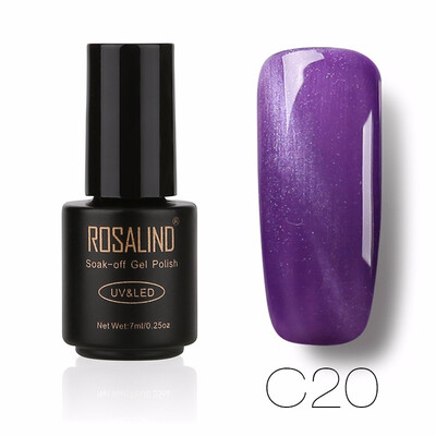 

ROSALIND Gel 1S 7ML Black Bottle 3D Cat Eyes Magnet Nail Gel Polish Effect C01-30 UV LED With Powder Glitter Nail Art