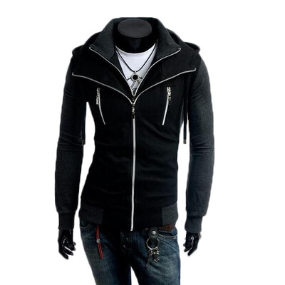 

Zogaa New Men's Hoodie False Two Piece Fashion Slim Korean