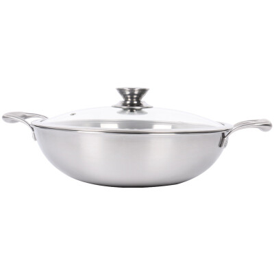 

Baijie stainless steel wok no stick pan hot pot no coating pot gas cooker pot with double ear wok CG3205-G 32 cm