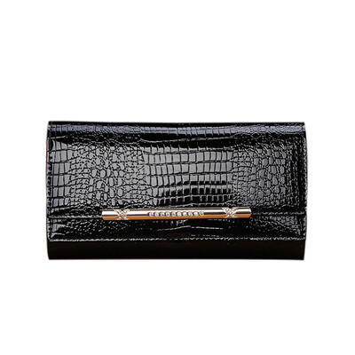 

Luxury brand female leather wallet European&American fashion genuine leather evening bag chain women Clutch bag long purse