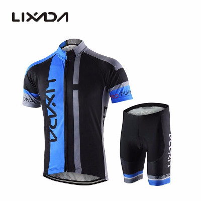 

Men Breathable Quick Dry Comfortable Short Sleeve Jersey Padded Shorts Cycling Clothing Set Riding Sportswear