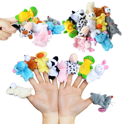 

10pcslot Plush Animals Finger Set Kid Child Baby Toy Learning Education Pretend Daily Play Story Telling Toys For Children