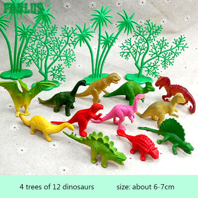 

FANLUS Mini Dinosaurs Cake Decorating Supplies 12 Dinosaurs 4 Palm Tree count Best For Cake Toppers