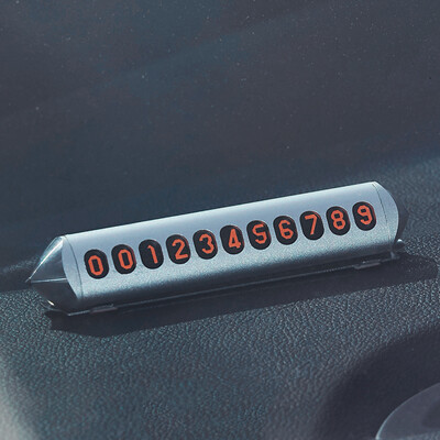 

Di Galen car temporary parking number plate safety hammer two in one escape hammer multi-function sunscreen hidden parking card car supplies frosted silver