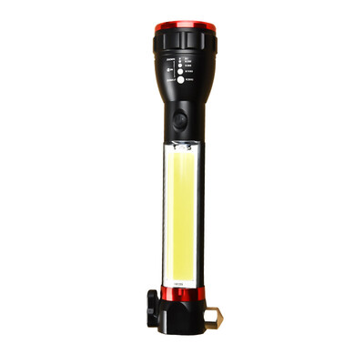 

LAN EAGLE Solar Flashlight Car Multifunction Safety Hammer USB Flashlight Zoom Flashlight
