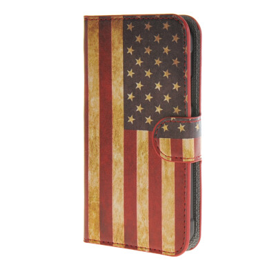 

MOONCASE U.S American Flag Leather Wallet Flip Card Slot Stand Pouch Case Cover for Samsung Galaxy Xcover 3 SM-G388F A09