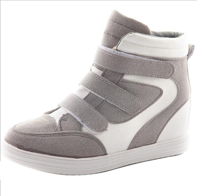 

Women Elevator Velcro Strap High-Top Sneakers Shoes Wedge Hidden Heel Ankle Boot