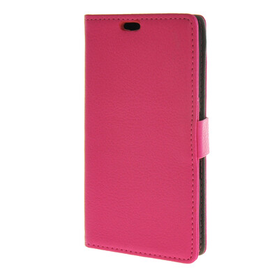 

MOONCASE Litch Skin Leather Flip Wallet Card Slot Stand Back Case Cover for LG G4 Hot pink