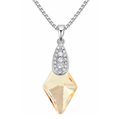 

White Gold Plated Crystals From Austria Elements Pendant Necklaces Women Party Accessories Chain Collares Collection Jewelry 25287