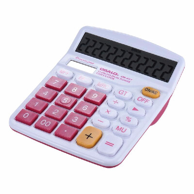 

Handheld Colorful Standard Function Desktop Electronic Calculator Solar&Battery Dual Powered 12 Digits Orange