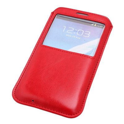 

Red PU Leather Pull Tab Pouch Case Cover Phone Holster For Galaxy Note 3