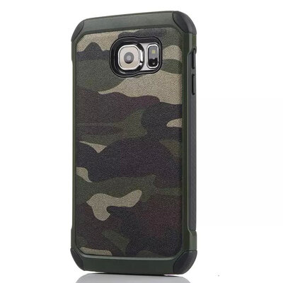 

MITI Case For Samsung Galaxy S6 New Arrival Camouflage Pattern 2 in 1 Durable Hard Silicon + PU Cell Phone Cover for samsung S6